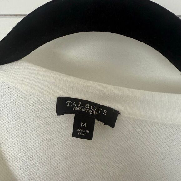 Talbots Women’s Medium White Cream Cardigan Sweater - Picture 2 of 5